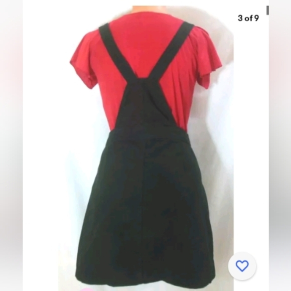 Divided by H&M Black Button Up Jean Denim Jumper Dress Size 3 / 4 Small Overalls - Picture 3 of 4